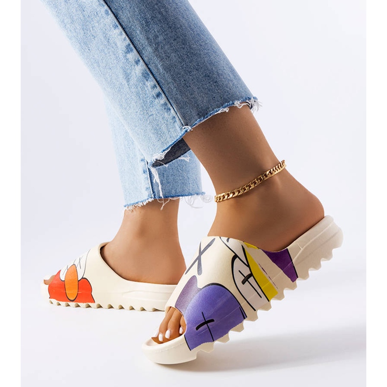 Bež tobogani s gazištem i printom 2