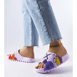 Ljubičaste papuče s printom ljubičasta 2