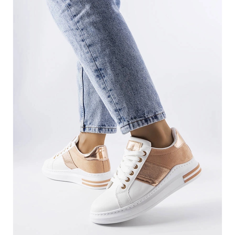 Bijele tenisice s ružičastim umetcima iz Deansa bijela 1