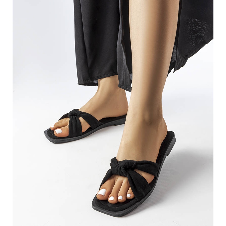 Inna Pride crne papuče od eko antilop kože crna 1