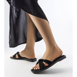 Inna Pride crne papuče od eko antilop kože crna 2