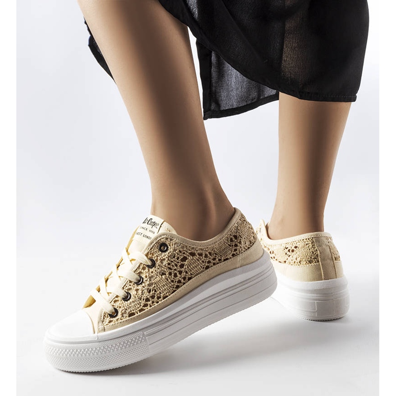 Lee Cooper LCW23-44-1620 bež ažur tenisice 1