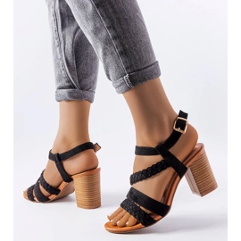 Evento Crne sandale s pletenim remenom iz Octave crna 1