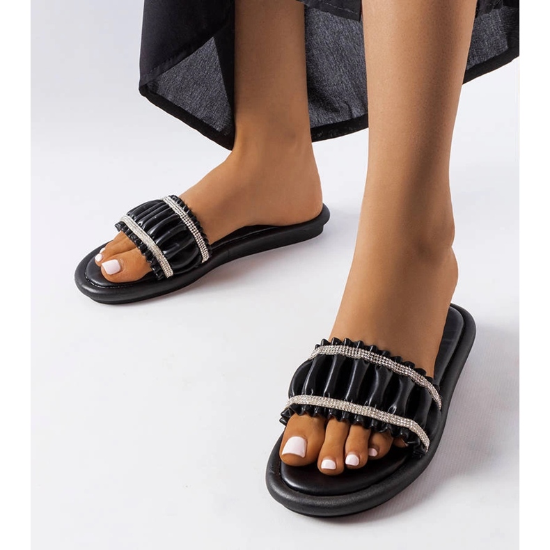 Crne japanke s Anapor kamenčićima crna 1