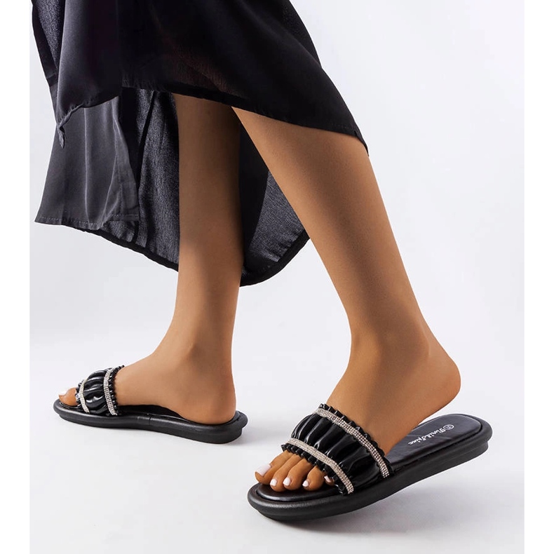 Crne japanke s Anapor kamenčićima crna 2