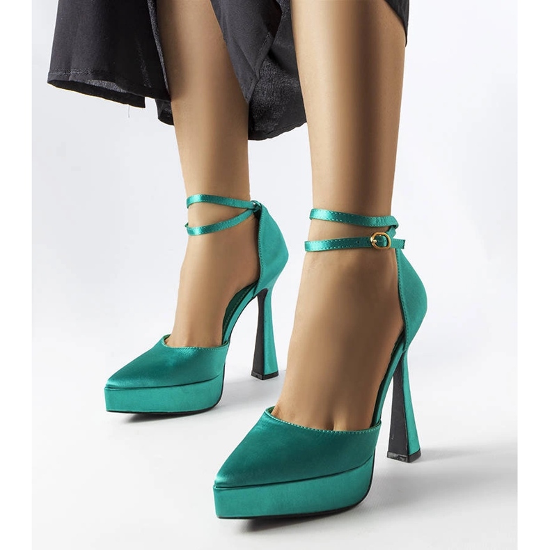 Dallas zelene cipele s visokom petom zelena 1