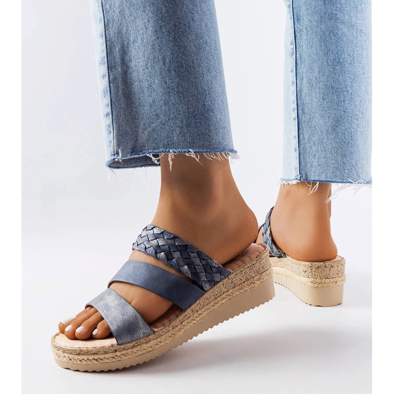 Plave sandale na klin iz Bostona plava 1