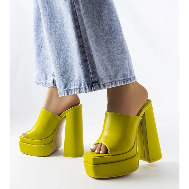 Zelene Mercure sandale na visoku petu zelena 1