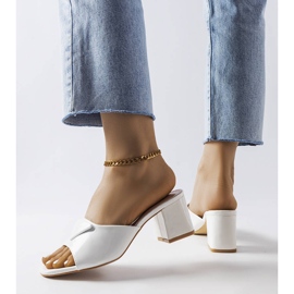 Bijeli lakirani zalisci na stupu Branch bijela 2