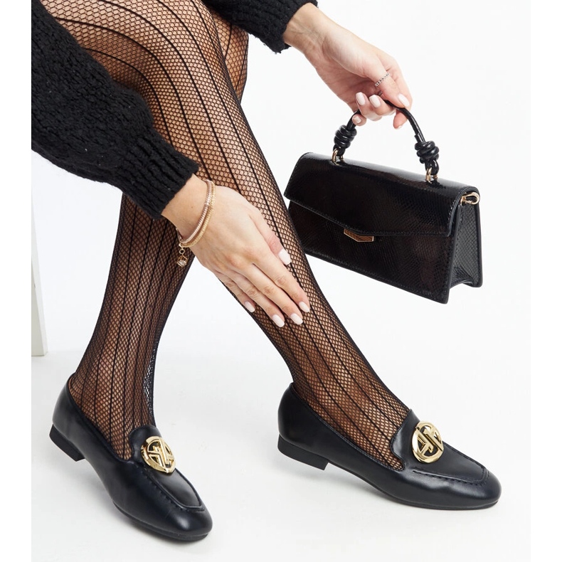 Crne mokasine sa zlatnim ukrasima iz Bergerona crna 1