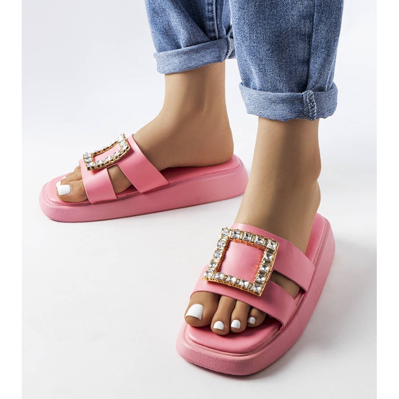 Fusbert klizači s ružičastim kamenčićima ružičasta 1