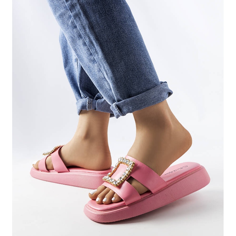 Fusbert klizači s ružičastim kamenčićima ružičasta 2