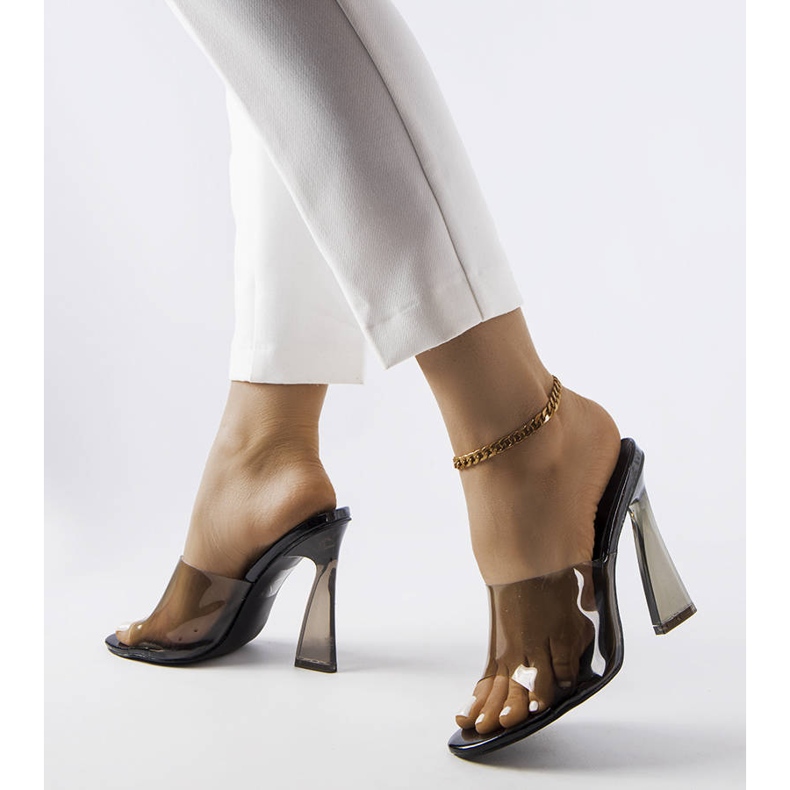 Crni prozirni klizači iz Clichyja crna 1