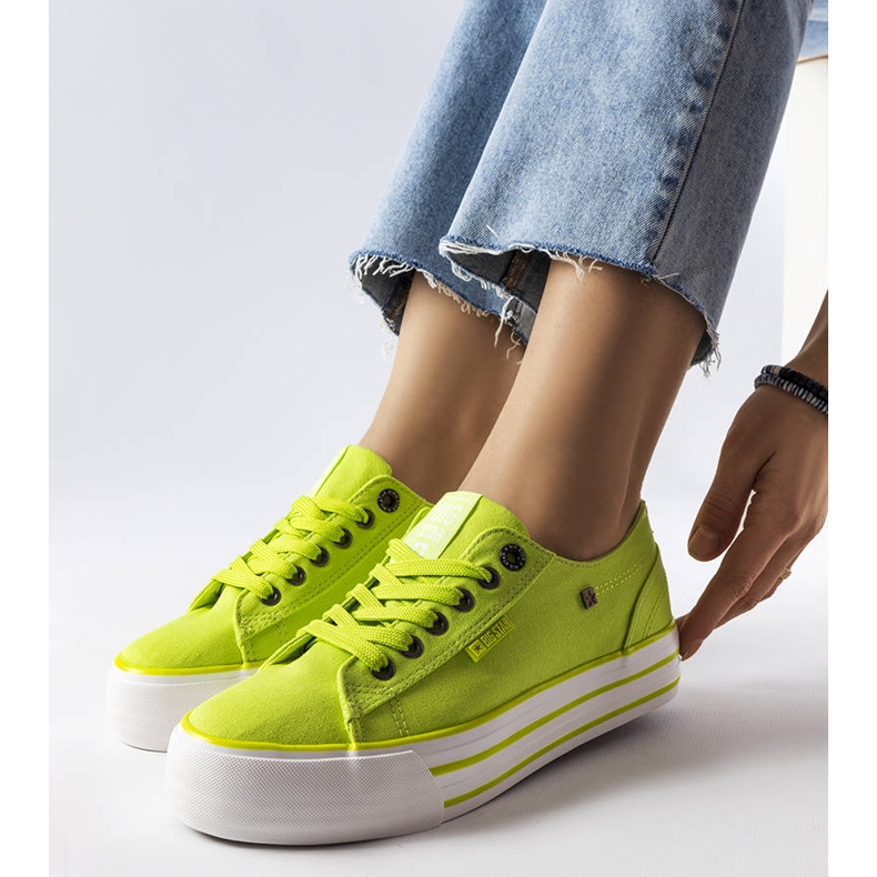 Zelene tenisice na platformu Big Star HH274057 zelena 1