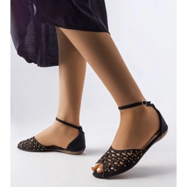 Avice crne otvorene sandale sa kamenčićima crno 1