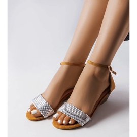 Veltri srebrne sandale na klin srebro 1