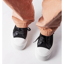 Crne tenisice od tkanine na platformi Mallus crna 2