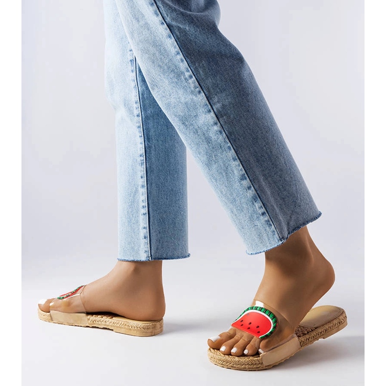 Prozirne papuče s Foddie ukrasom bezbojan 2