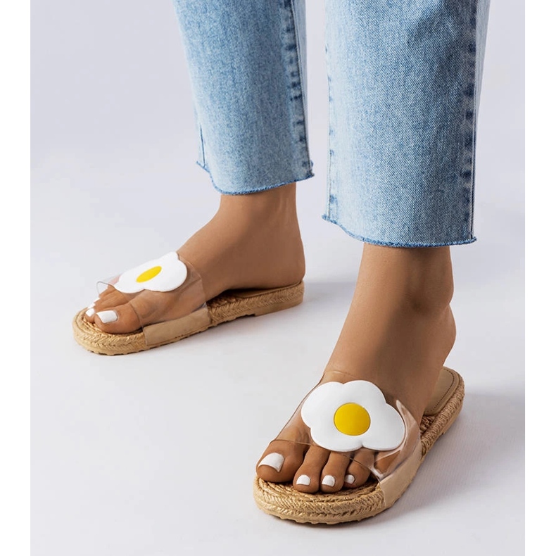 Prozirne papuče s Foddie ukrasom bezbojan 1