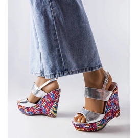 Srebrno ukrašene sandale na klin iz Westtidea srebro 1