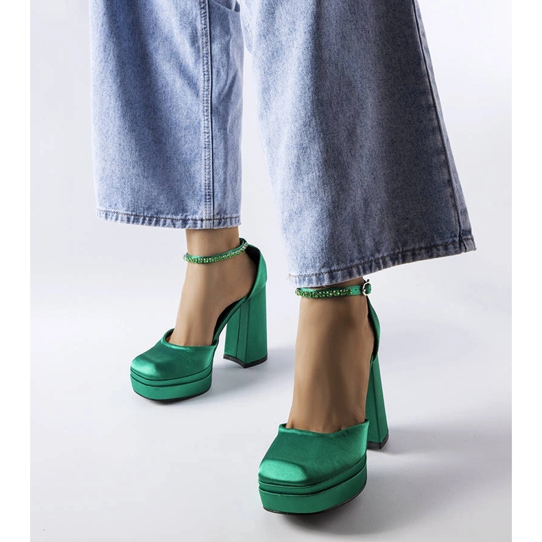 Zelene cipele s visokom petom iz Elide zelena 1