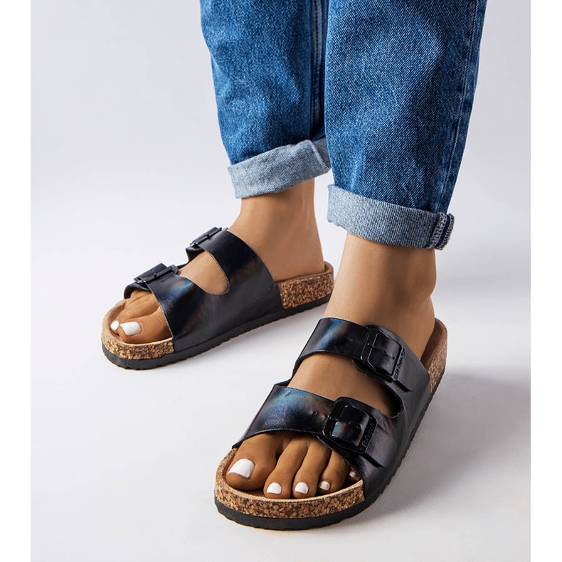 Klizači od crnog pluta s kopčama iz Lee Coopera LCW-22-35-1154L crna 1