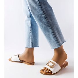 Miriam bijele natikače s ukrasom bijela 2