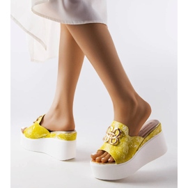 Goodin Žute Havanna sandale na klin žuta boja 2