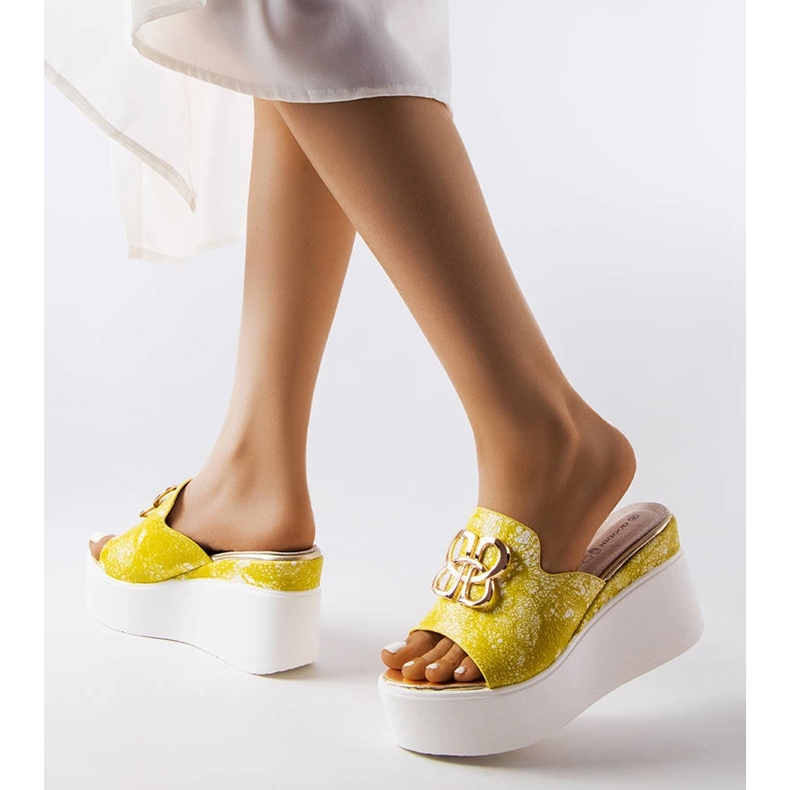 Goodin Žute Havanna sandale na klin žuta boja 2