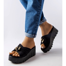 Goodin Laura ženske crne papuče na klin crna 1