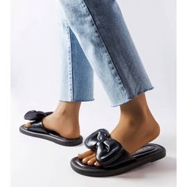 Crne papuče s mašnom od Lende crna 2