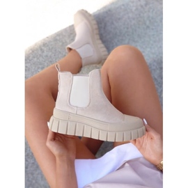 Svijetlo bež sportske ženske Chelsea čizme 2