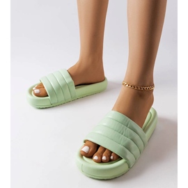 Inna Zelene papuče ukrašene Dorene prošivanjem zelena 1