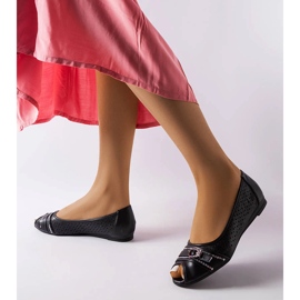 Crne ažurne balerinke sa kamenčićima iz Creeka crna 1