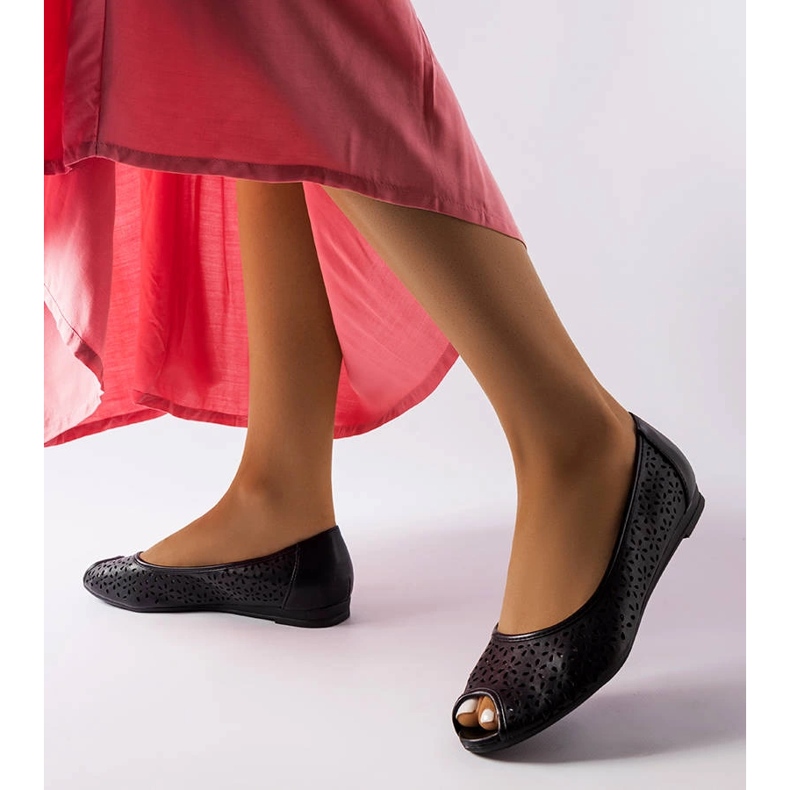 Crne ažur balerinke iz Lafonda crna 1