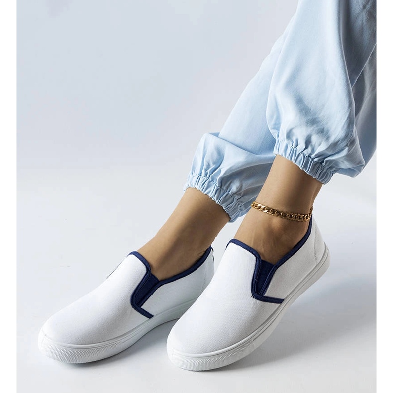 Tenisice od bijele tkanine Cagliari bijela 1