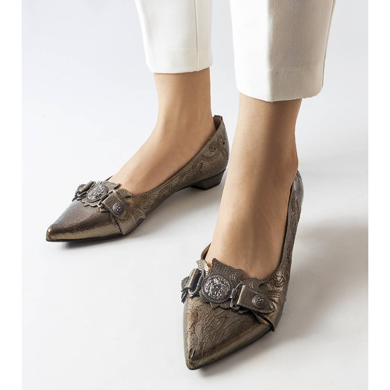 Srebrne cipele s niskom petom iz Siciliana siva 1