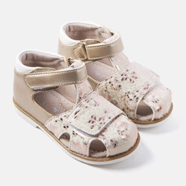 Zlatne sandale s kožnim Compagnon uloškom zlatni 1