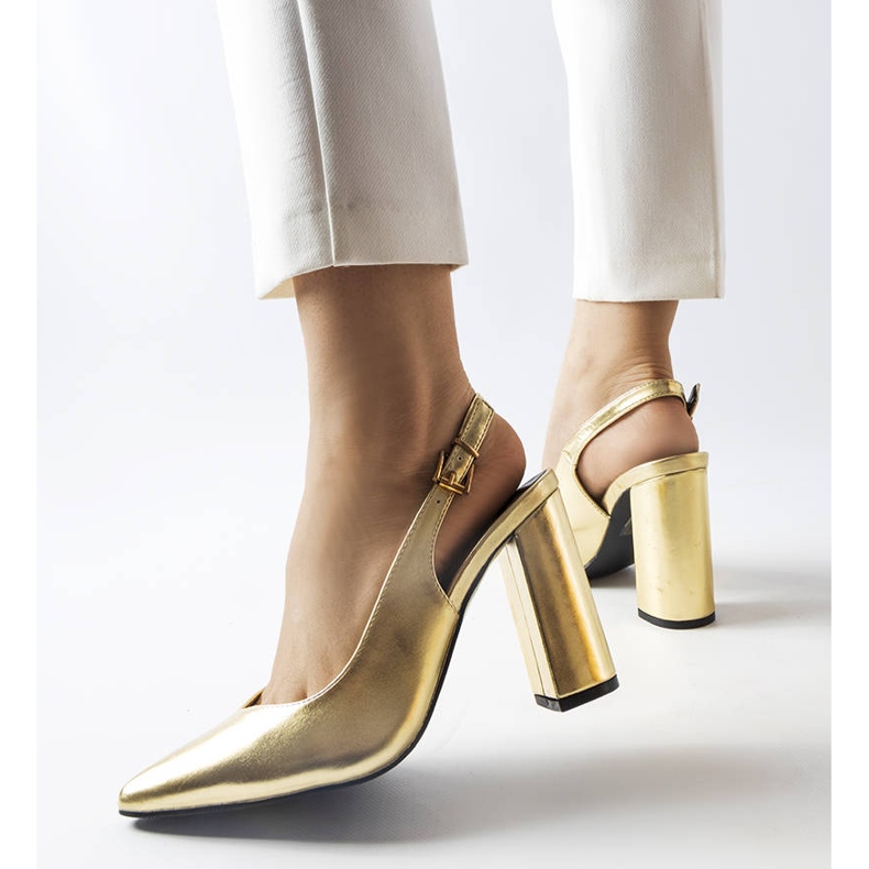 Zlatne Wechslerove cipele s otvorenom petom zlatni 1