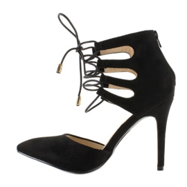 Antilop štikle zavezane na gležnju Crne crno 1