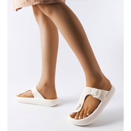 Bijele japanke na platformi Moretti bijela 2