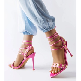 Ružičaste sandale ukrašene Grange biserima ružičasta 1