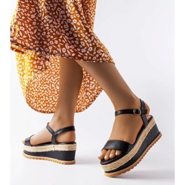 Access crne sandale na klin crna 1