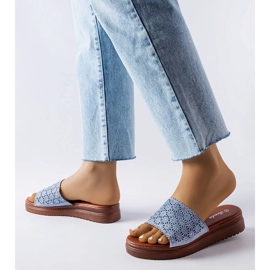 Plavi otvoreni klizači s cirkonima iz Irvinea plava 2