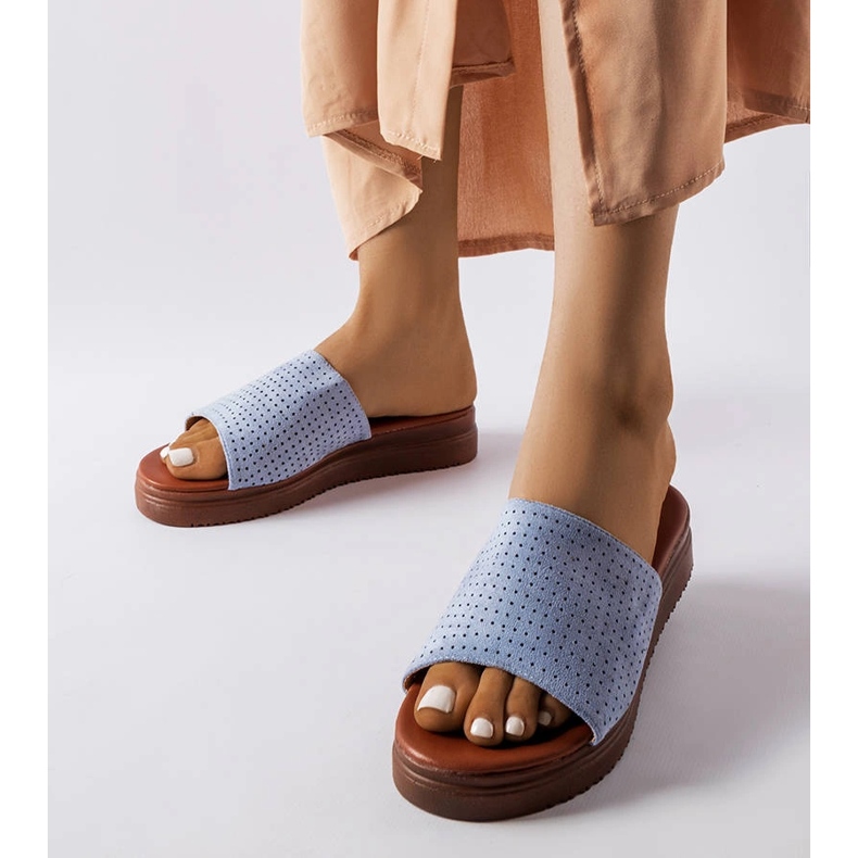 Plave papuče s otvorenim gornjištem iz Idabela plava 1