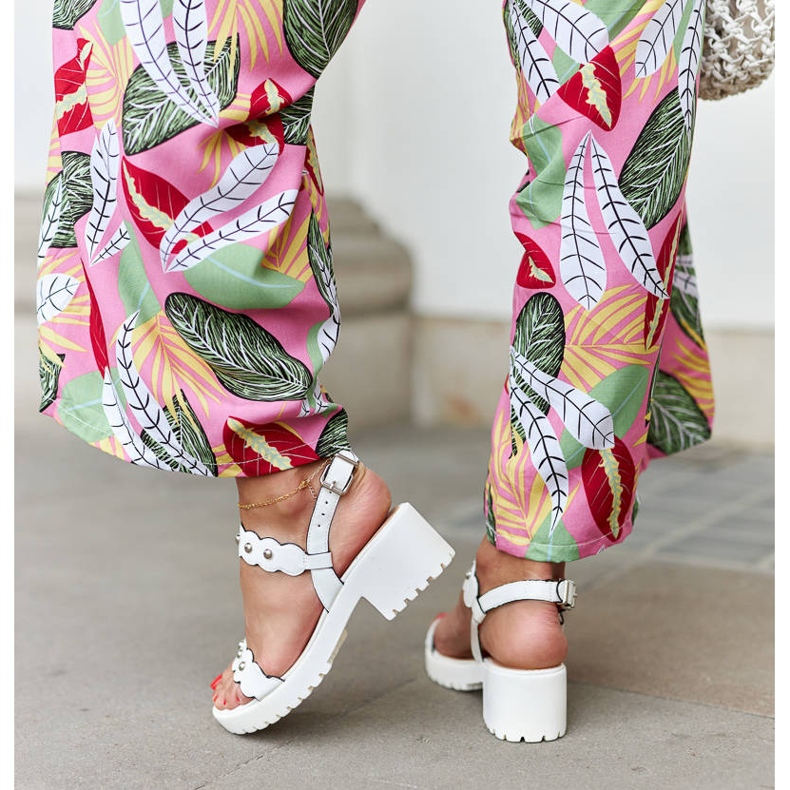 Bijele blok sandale iz Donizettija bijela 2