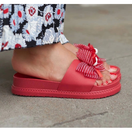 Crveni klizači s mašnom iz Didone crvena 1