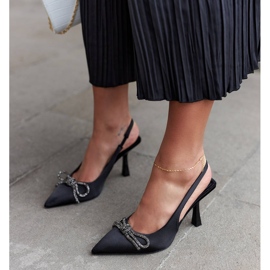 Crne Didier sandale na visoku petu s mašnom crna 2