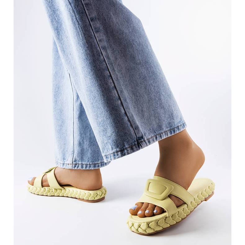 Zelene papuče na platformi Francesco zelena 2