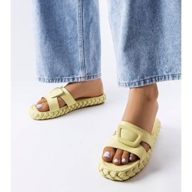 Zelene papuče na platformi Francesco zelena 1